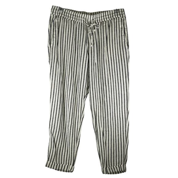 Old Navy Zebra Striped Mid Rise Elastic Waist Cuffed Ankle Capris Reg Size S - Picture 1 of 7